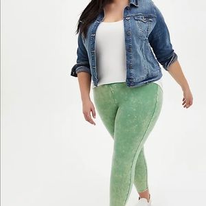 Crop Premium Leggings Mineral Wash Green